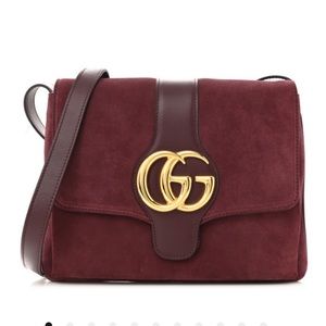 🔆SALE🔆 Gucci Suede Medium Arli Flap Shoulder Bag Vintage Bordeaux